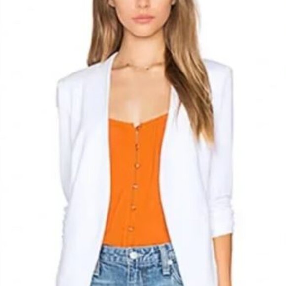 BCBGeneration Tuxedo Blazer Jacket SZ M GUC in 'Optic White' - Picture 2 of 11